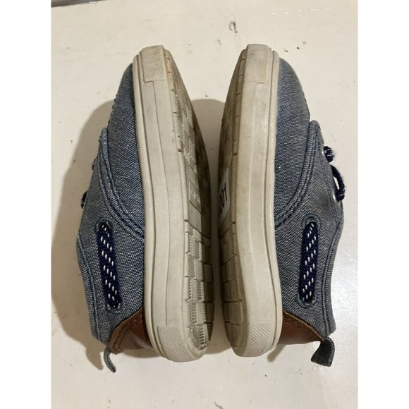 carters  baby toddler  size 4 blue  Denim casual self lacing shoes - Picture 6 of 8